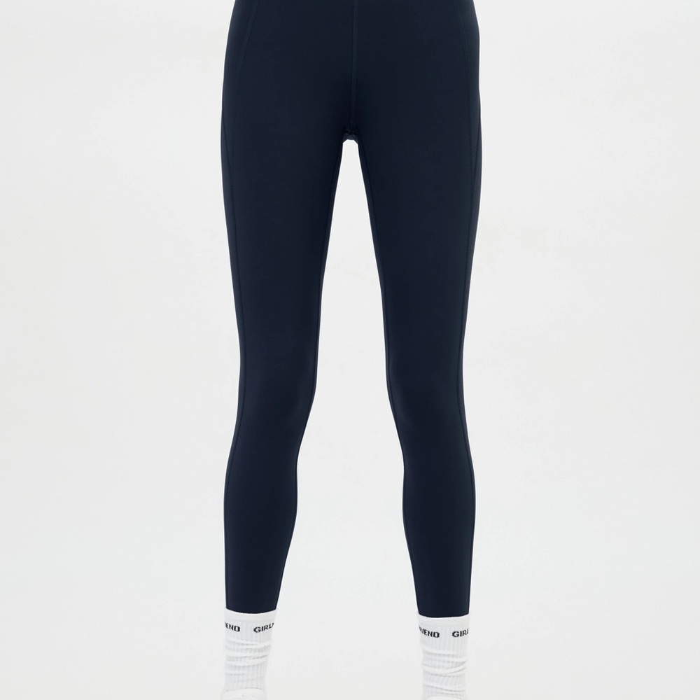Girlfriend Collective Navy High-Waisted Leggings